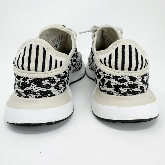 Adidas Women's Swift Run Black & White Leopard Print Sneakers 8.5 - Picture 4 of 7